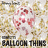 BalloonTHIN Circle 1" Prisma Gold & Red filled Balloon Header