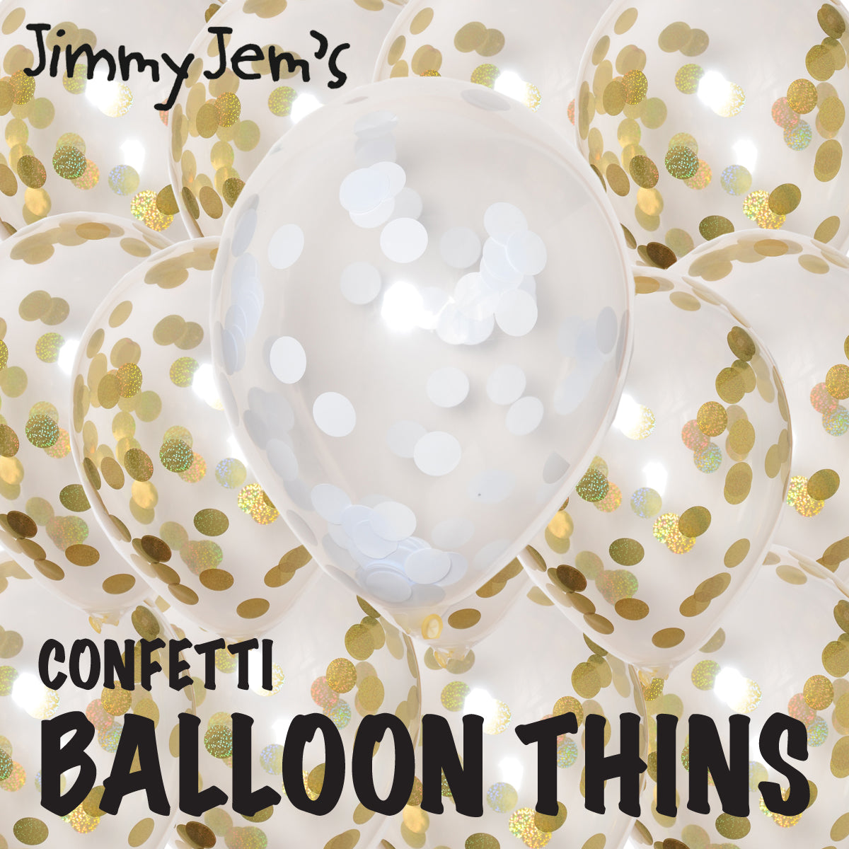 BalloonTHIN Circles 1" in Gold Prisma & White - Balloon Combo Kits