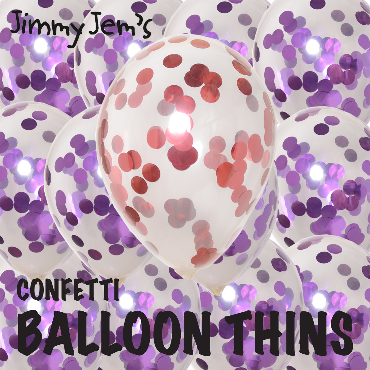 BalloonTHIN Circle 1" Purple & Red filled Balloon Header