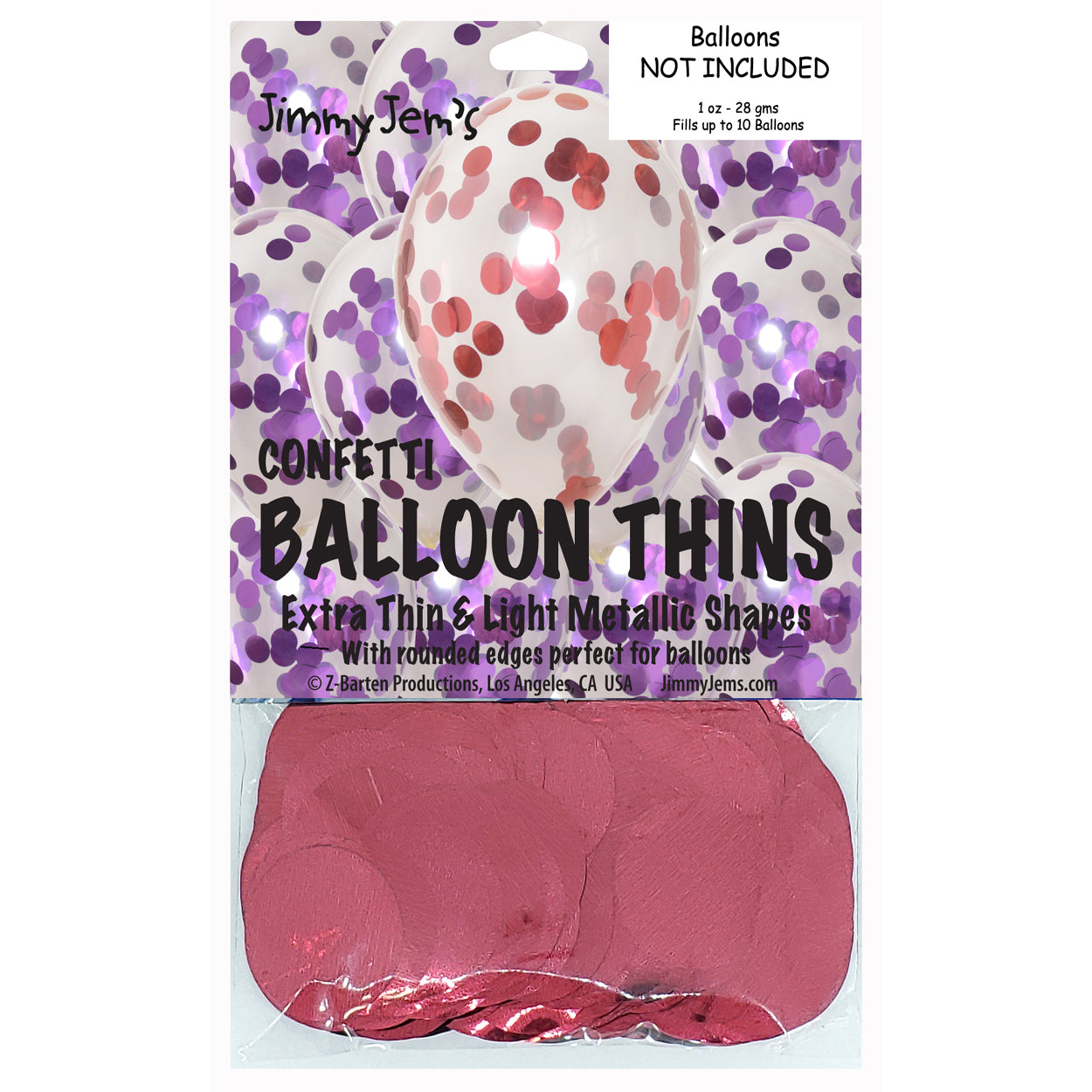 BalloonTHIN Circle 1" Purple & Red Pouch