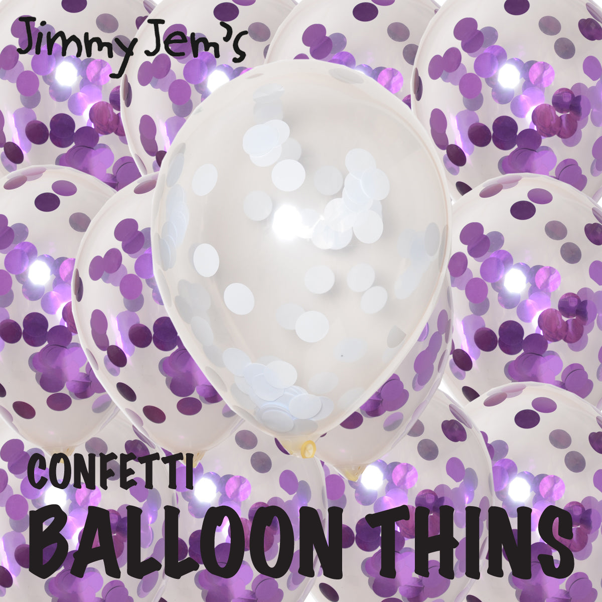 BalloonTHIN Circle 1" Purple & White filled Balloon Header