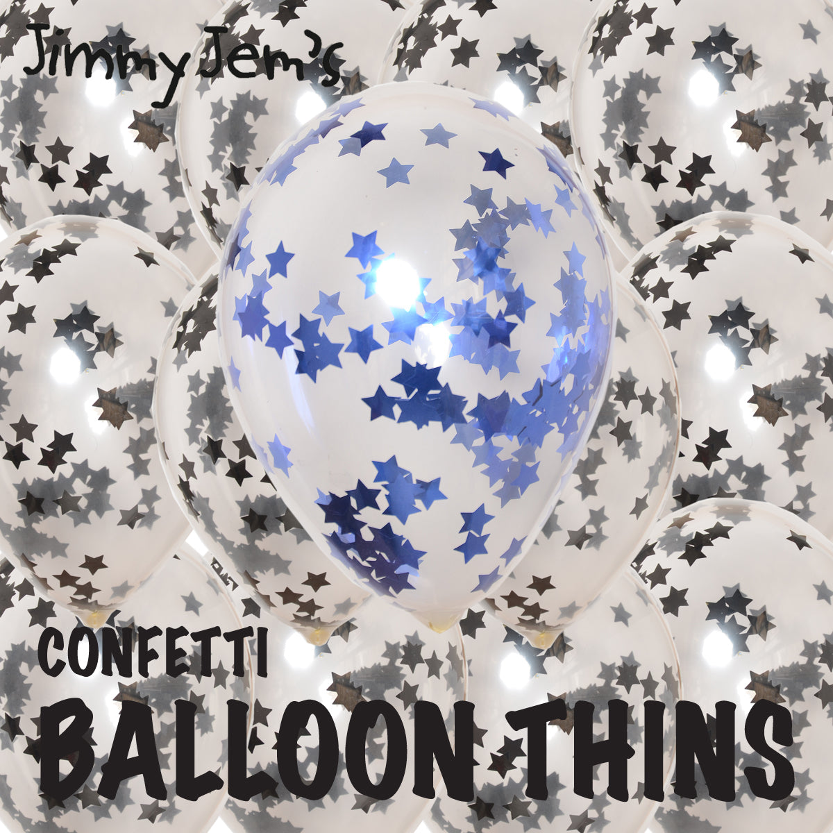 BalloonTHIN Stars 1" in Black & Blue Royal - Balloon Combo Kits