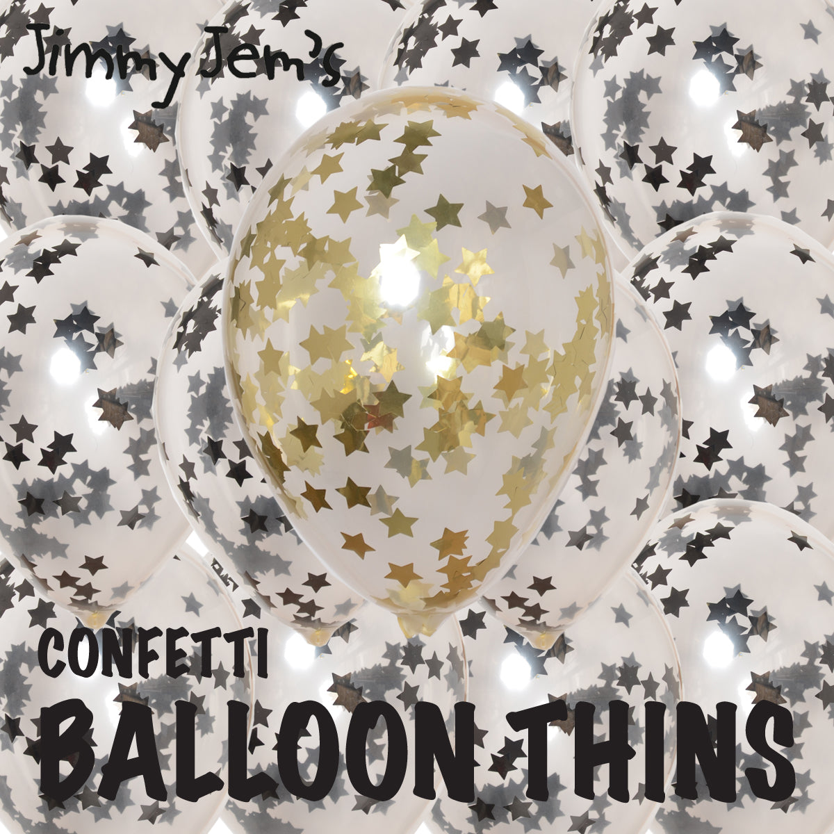 BalloonTHIN Stars 1" in Black & Gold - Balloon Combo Kits