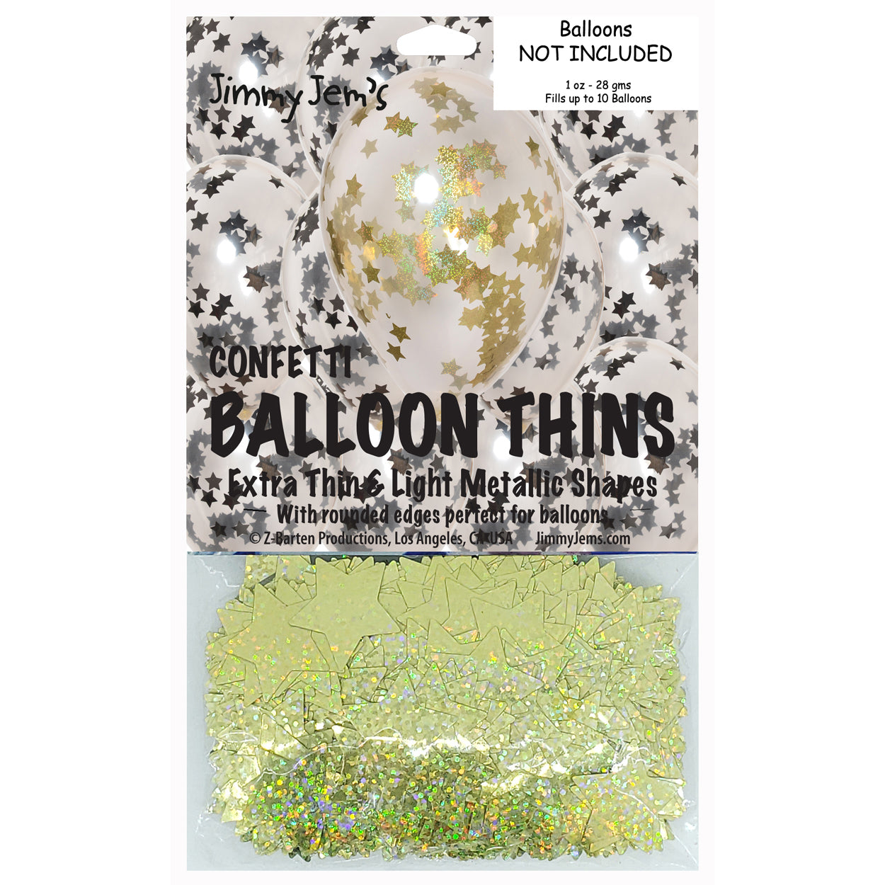 BalloonTHIN Star 1" Black & Gold Prisma Pouch