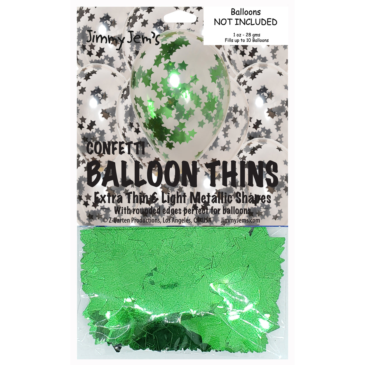 BalloonTHIN Star 1" Black & Green Pouch