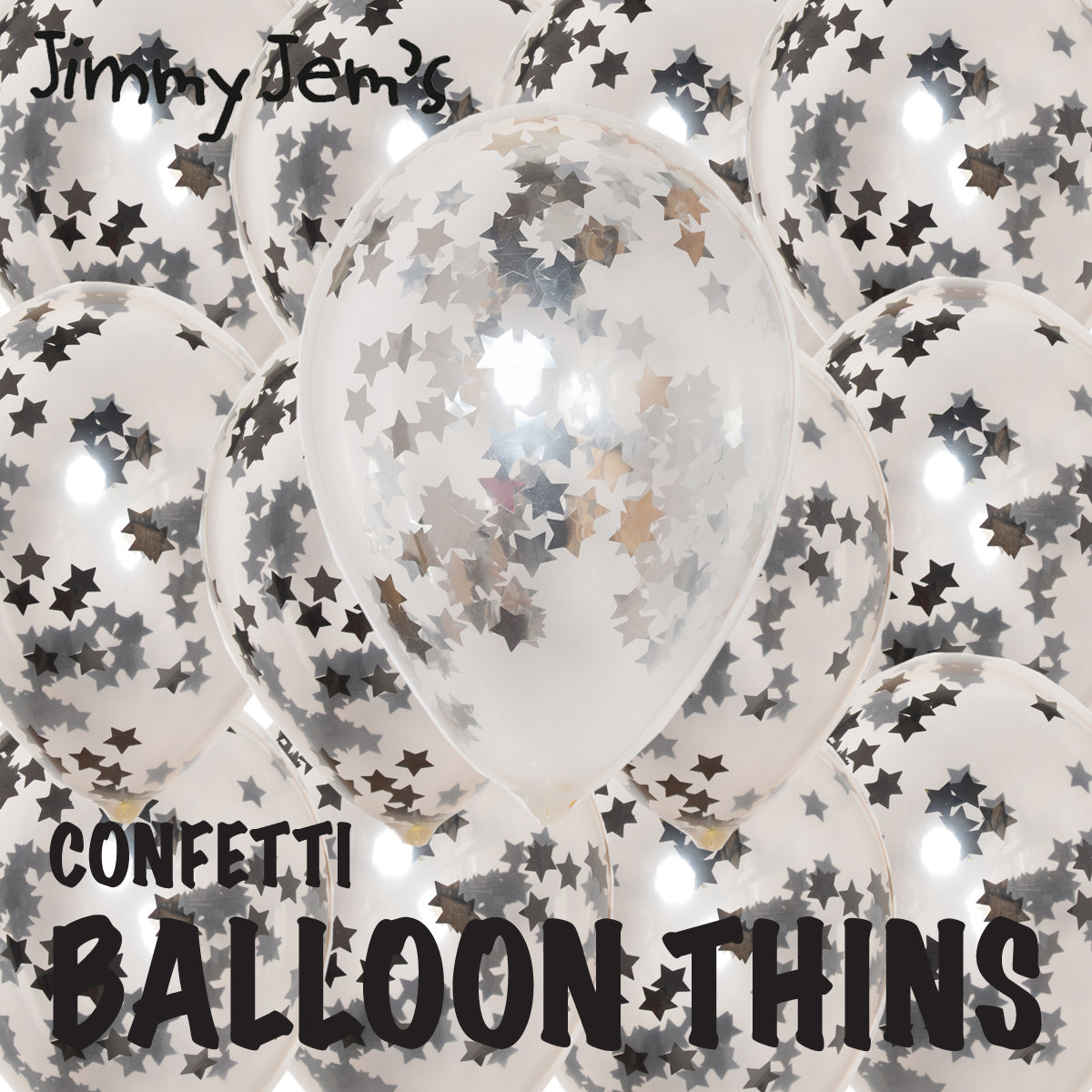 BalloonTHIN Stars 1" in Black & Silver - Balloon Combo Kits