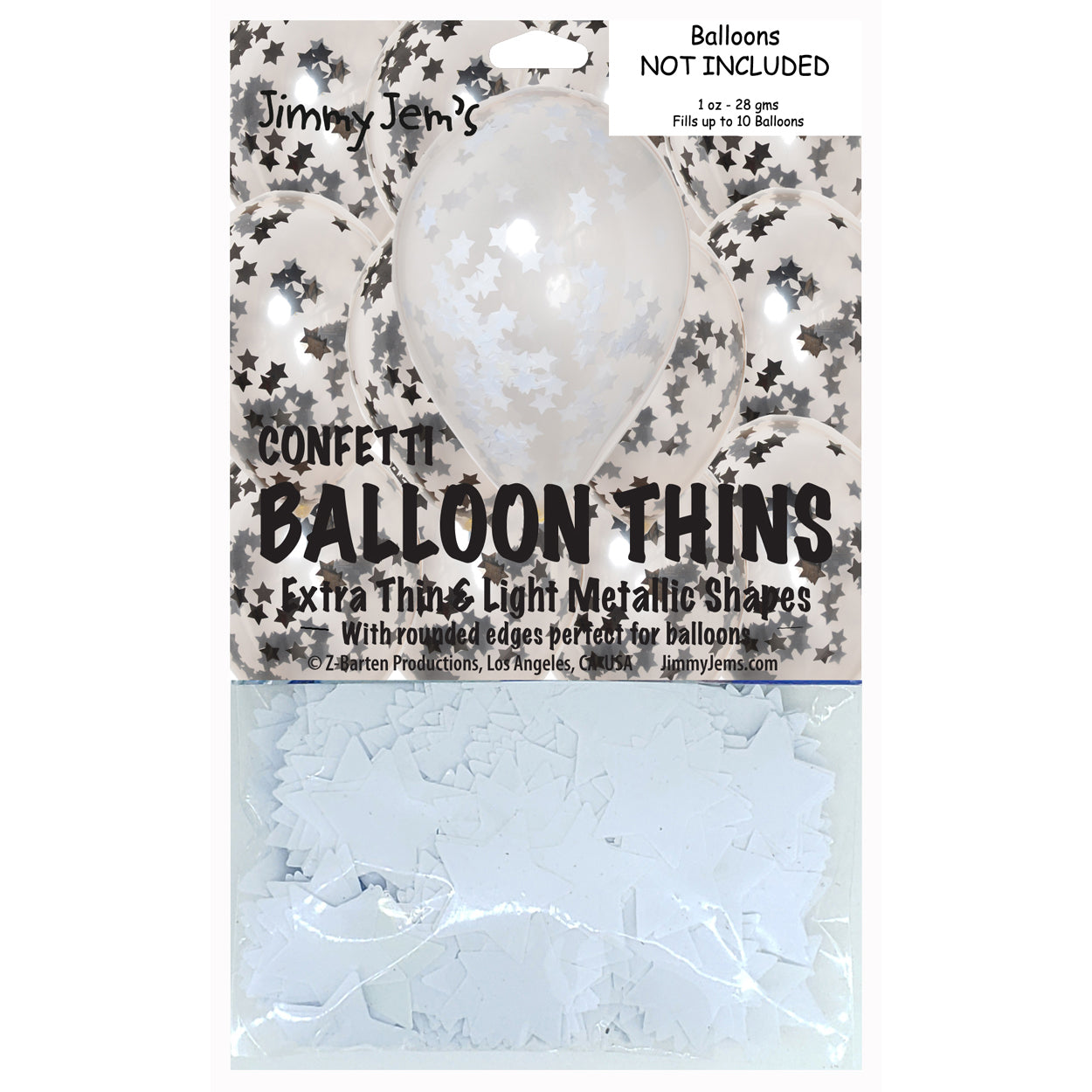 BalloonTHIN Star 1" Black & White Pouch