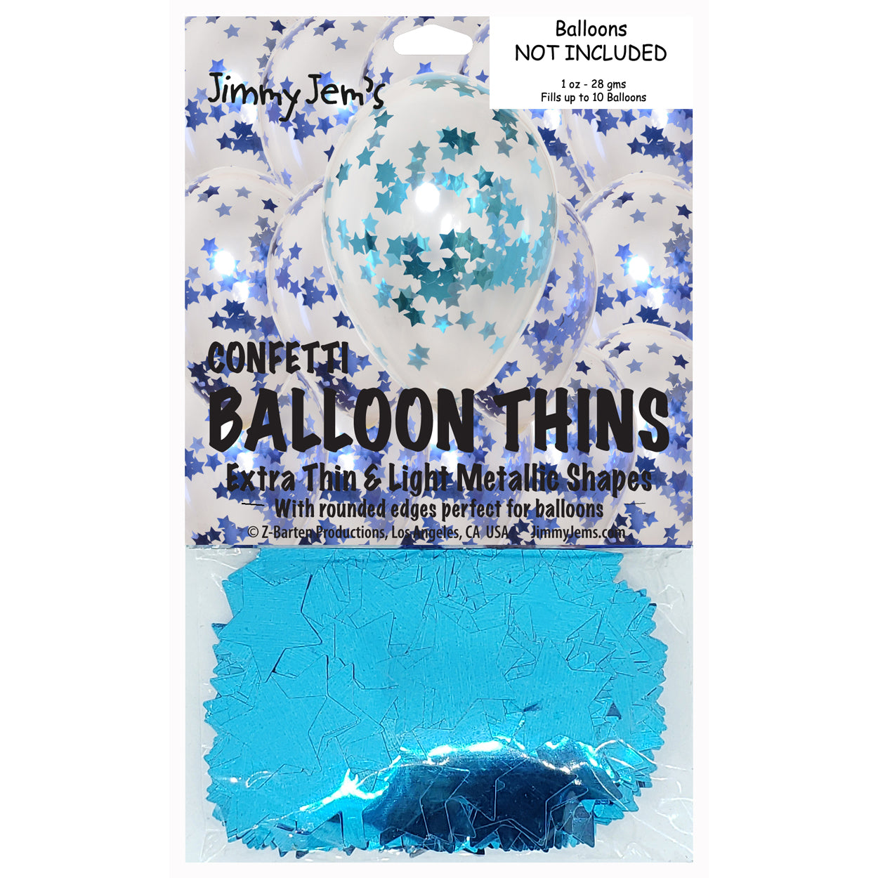 BalloonTHIN Star 1" Blue Royal & Blue Sky Pouch