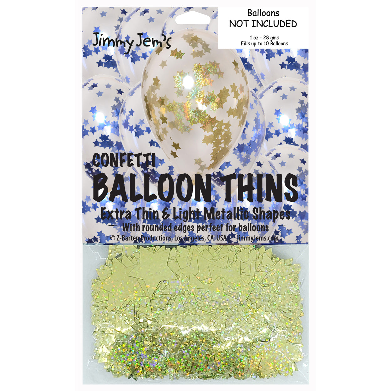 BalloonTHIN Star 1" Blue Royal & Gold Prisma Pouch