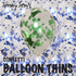 BalloonTHIN Star 1" Blue Royal & Green filled Balloon Header