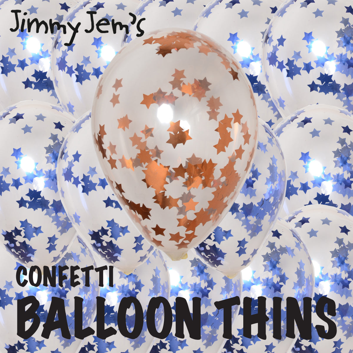 BalloonTHIN Stars 1" in Blue Royal & Orange - Balloon Combo Kits