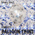 BalloonTHIN Star 1" Blue Royal & Silver Prisma filled Balloon Header