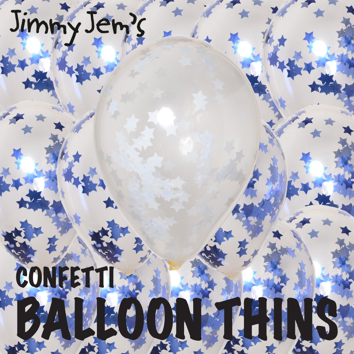 BalloonTHIN Stars 1" in Blue Royal & White - Balloon Combo Kits