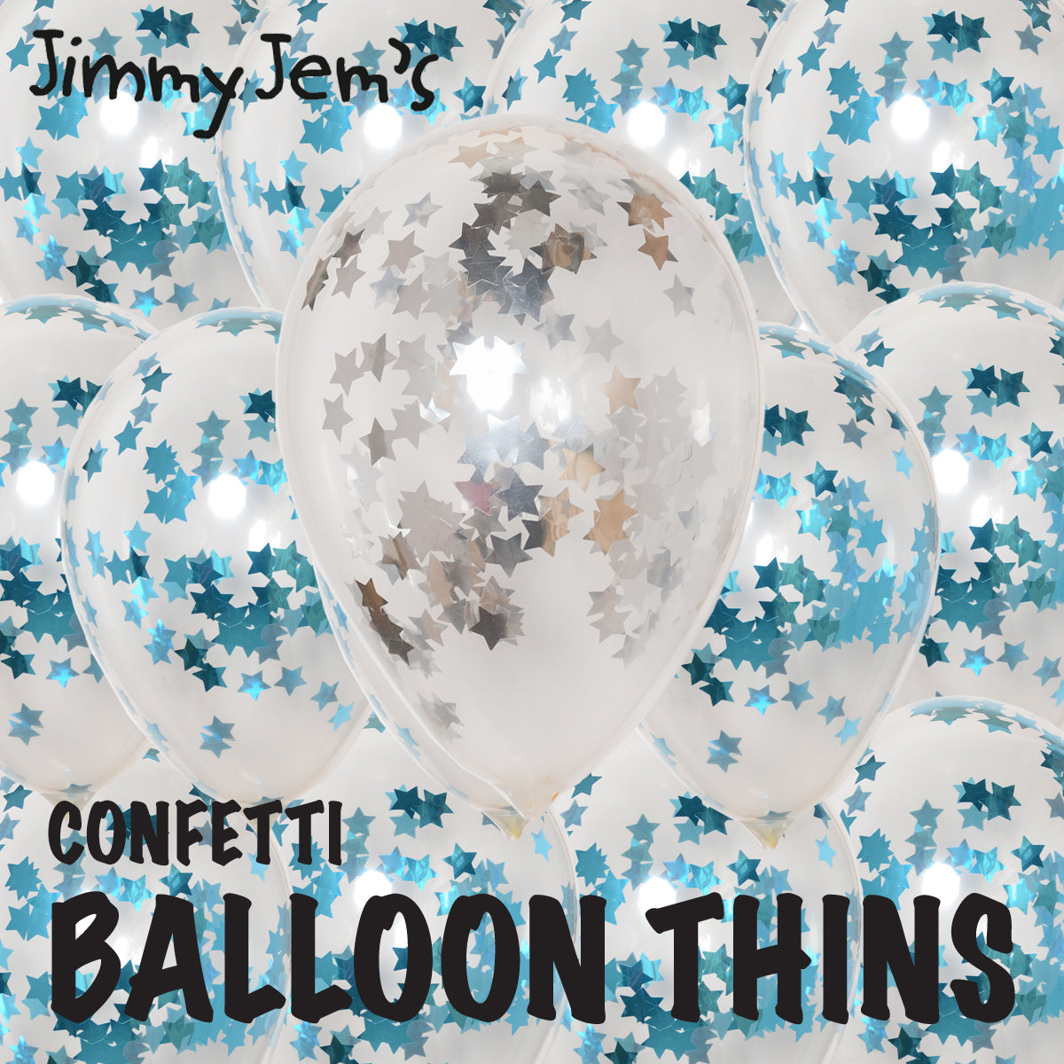 BalloonTHIN Stars 1" in Blue Sky & Silver - Balloon Combo Kits