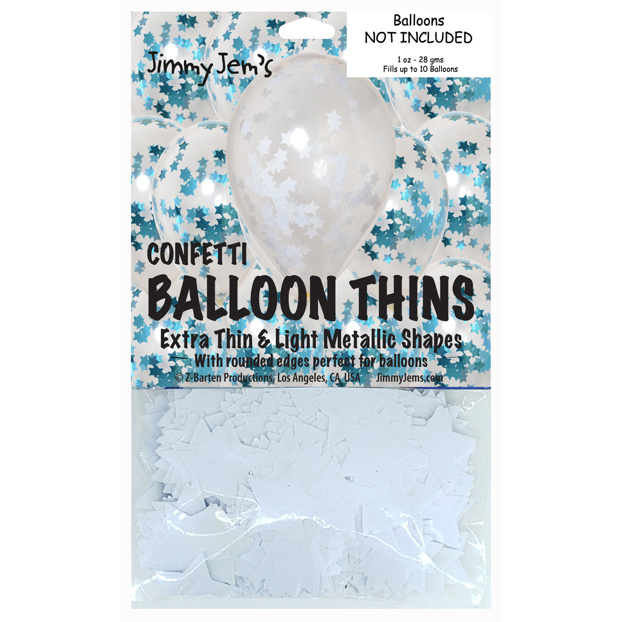 BalloonTHIN Star 1" Blue Sky & White Pouch