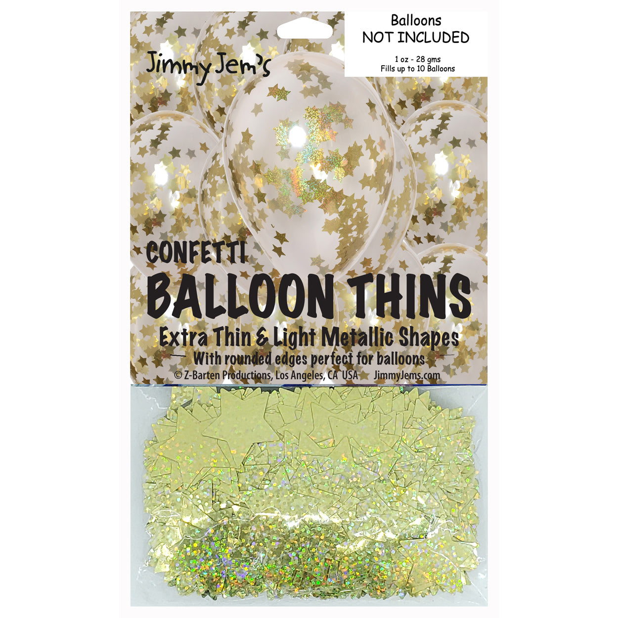 BalloonTHIN Star 1" Gold & Gold Prisma Pouch