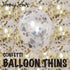 BalloonTHIN Star 1" Gold & Silver Prisma filled Balloon Header