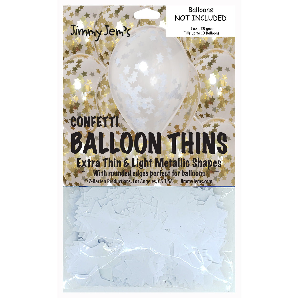 BalloonTHIN Star 1" Gold & White Pouch