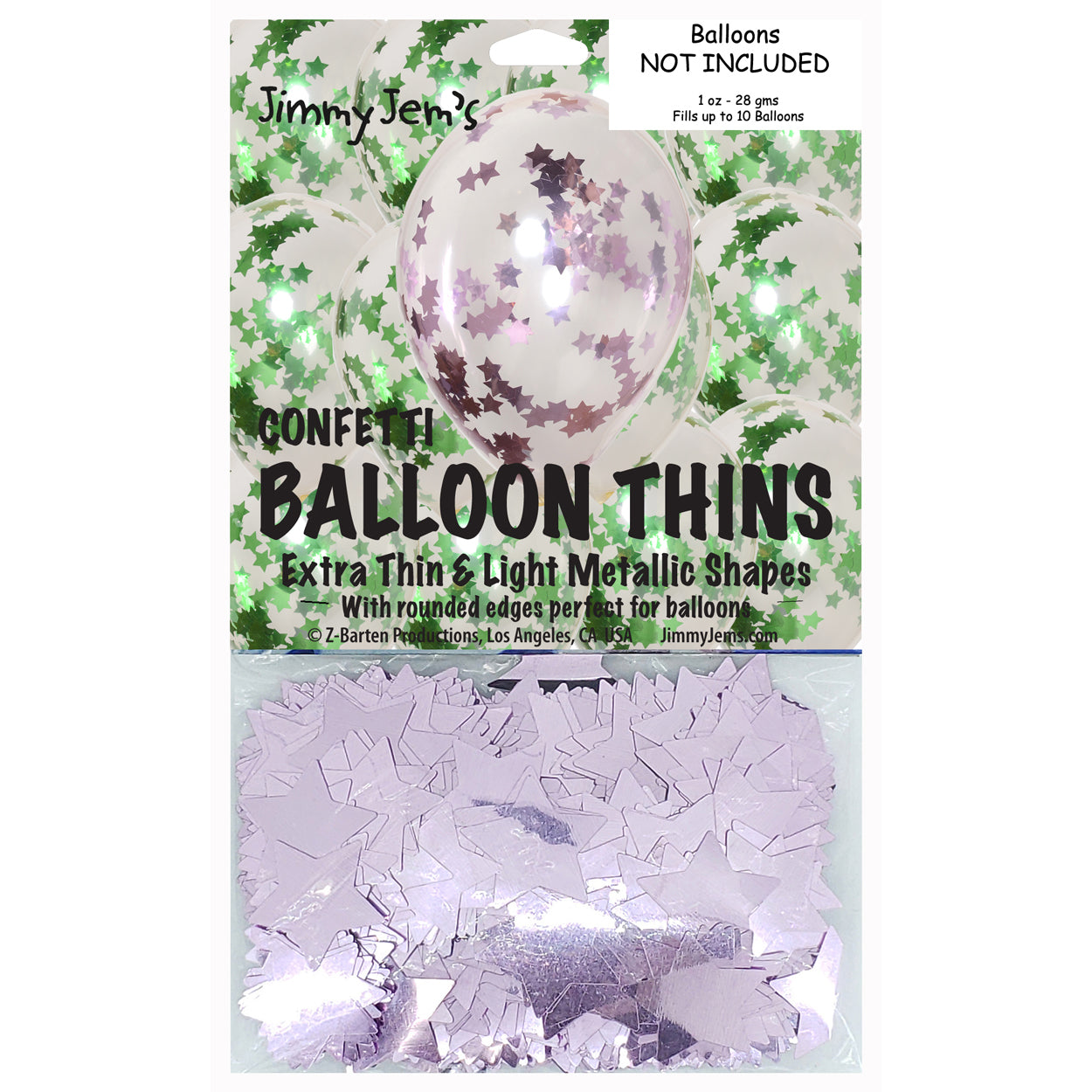 BalloonTHIN Star 1" Green & Pink Pouch