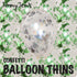 BalloonTHIN Star 1" Green & Silver Prisma filled Balloon Header