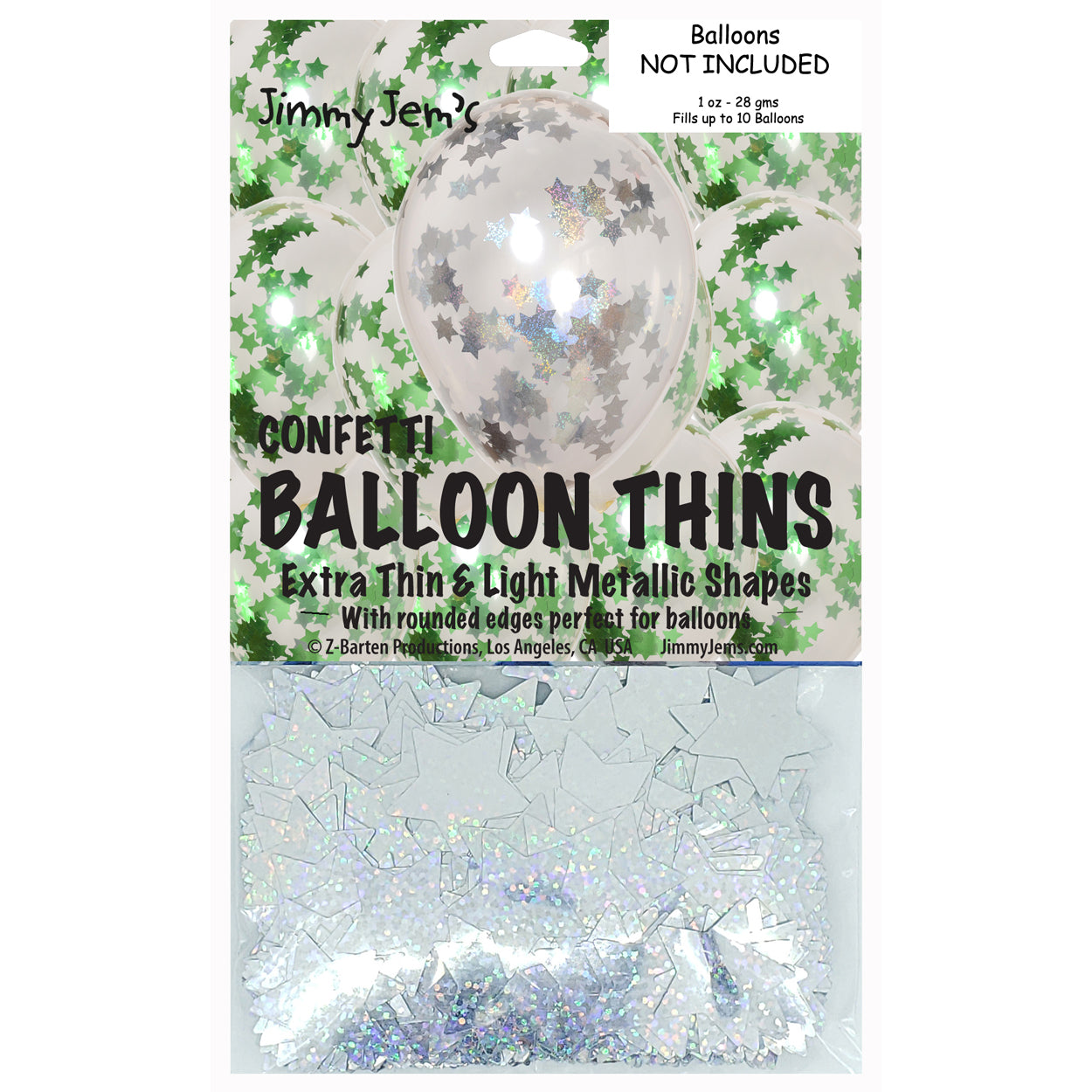 BalloonTHIN Star 1" Green & Silver Prisma Pouch