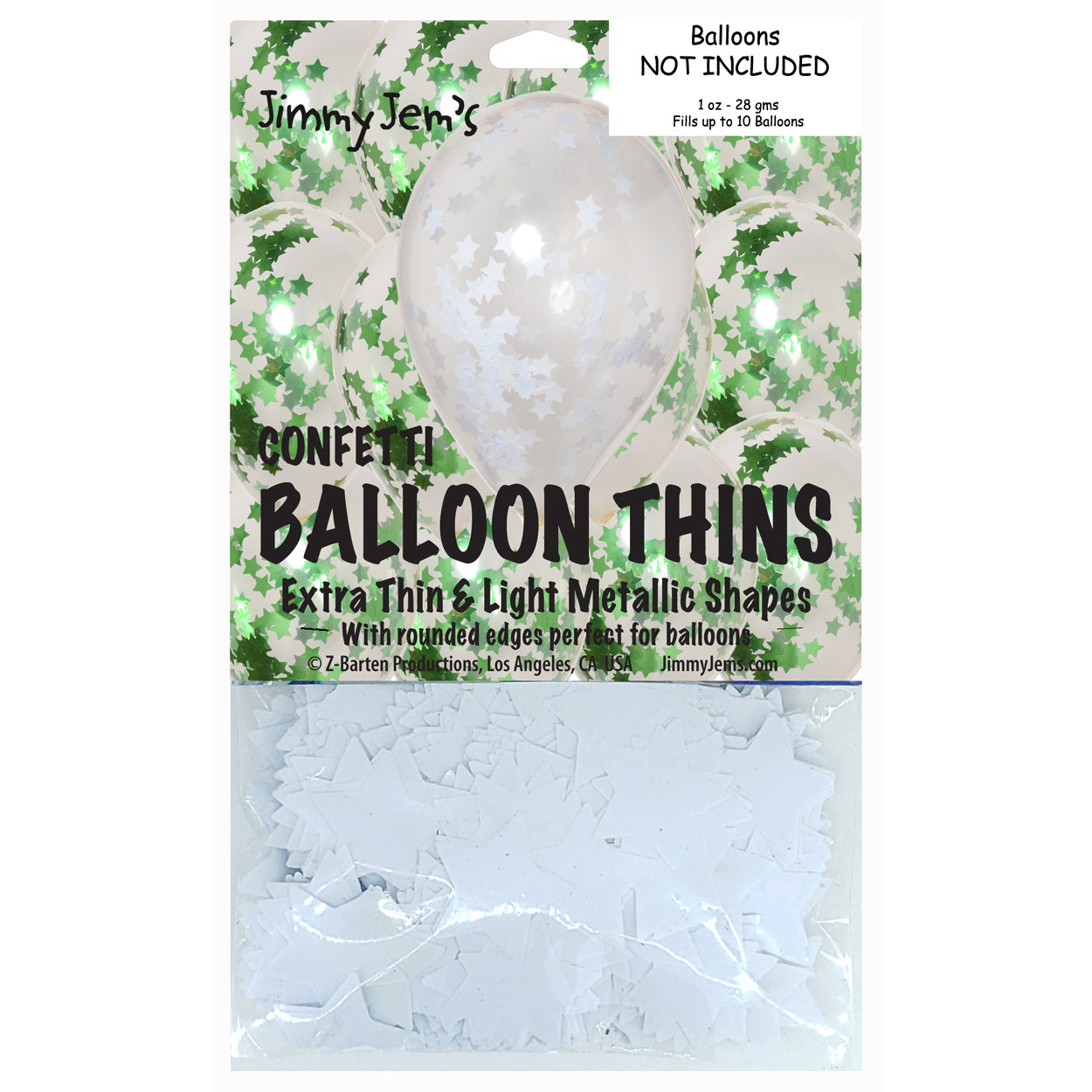 BalloonTHIN Star 1" Green & White Pouch