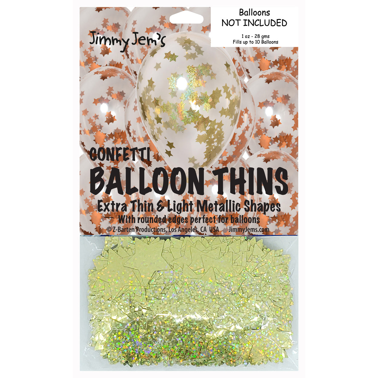 BalloonTHIN Star 1" Orange & Gold Prisma Pouch