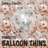 BalloonTHIN Star 1" Orange & Silver Prisma filled Balloon Header