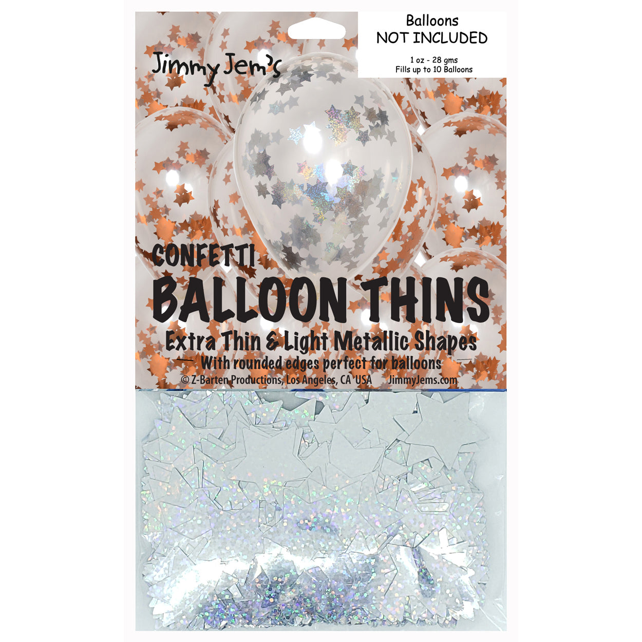 BalloonTHIN Star 1" Orange & Silver Prisma Pouch