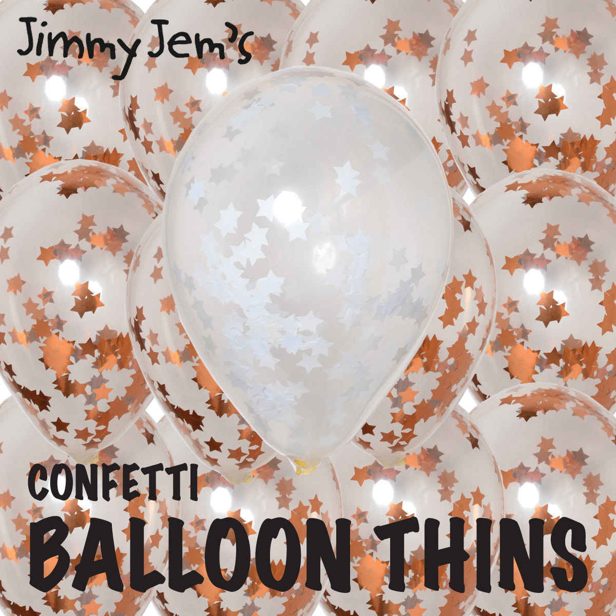 BalloonTHIN Stars 1" in Orange & White - Balloon Combo Kits