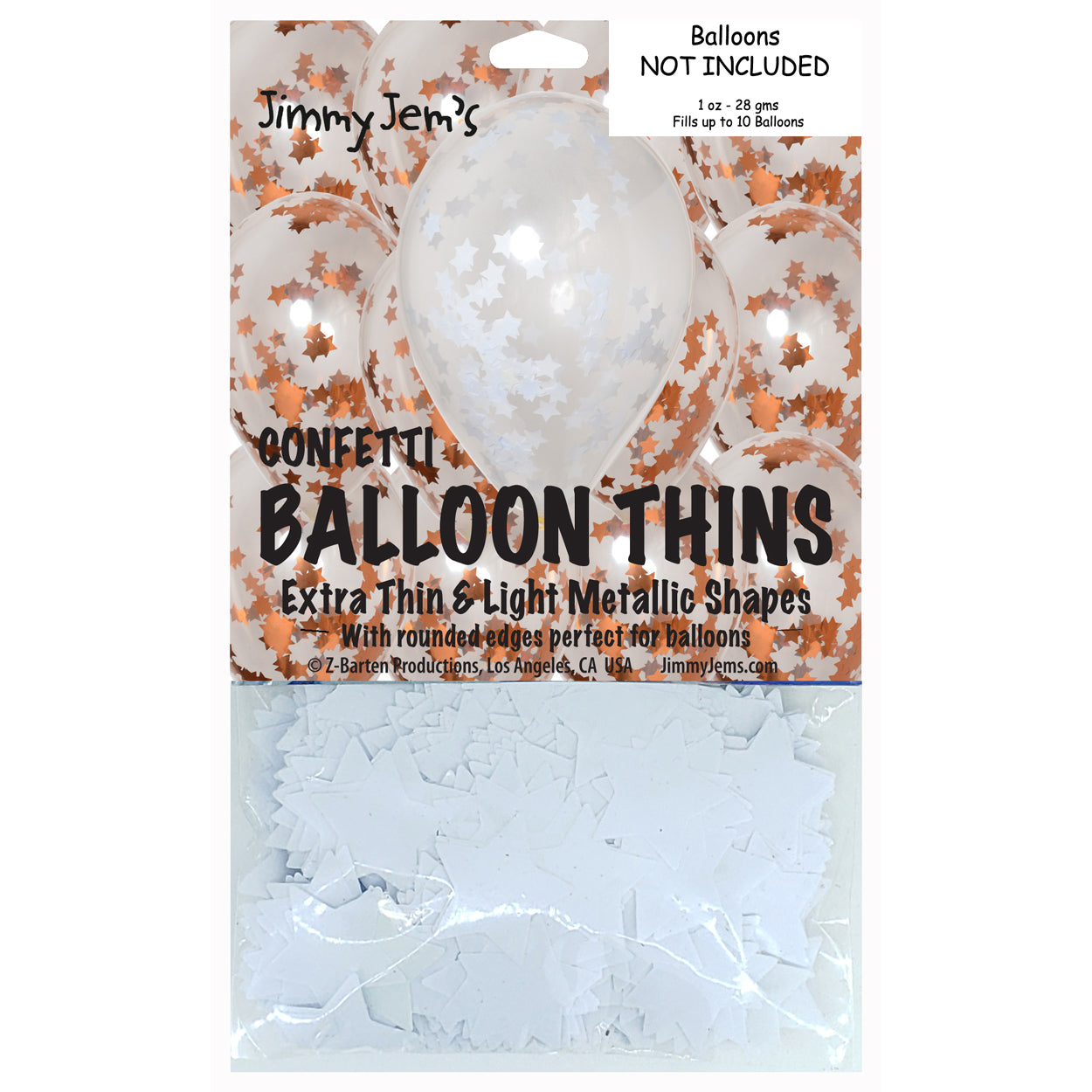 BalloonTHIN Star 1" Orange & White Pouch