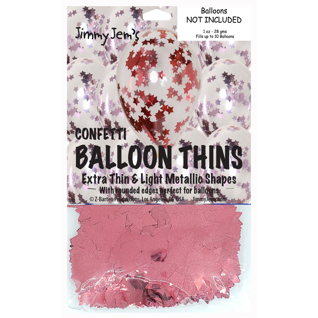 BalloonTHIN Star 1" Pink & Red Pouch