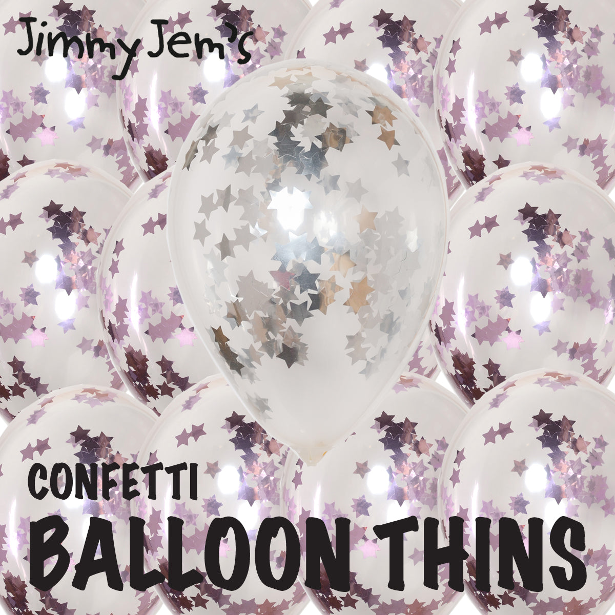 BalloonTHIN Stars 1" in Pink & Silver - Balloon Combo Kits