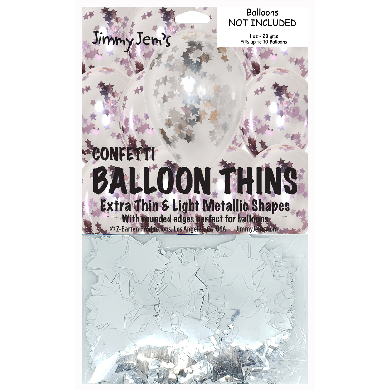 BalloonTHIN Star 1" Pink & Silver Pouch