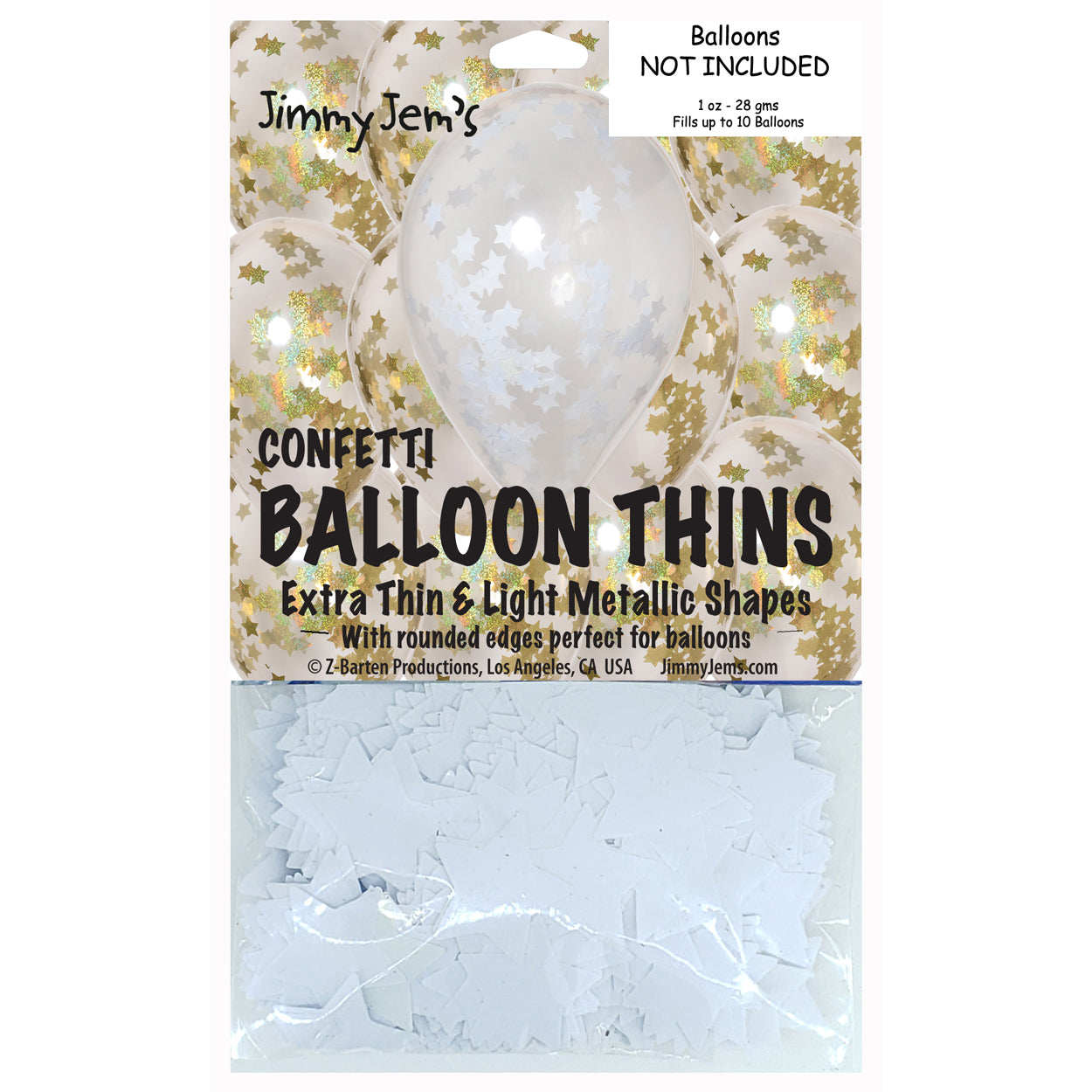 BalloonTHIN Star 1" Prisma Gold & White Pouch