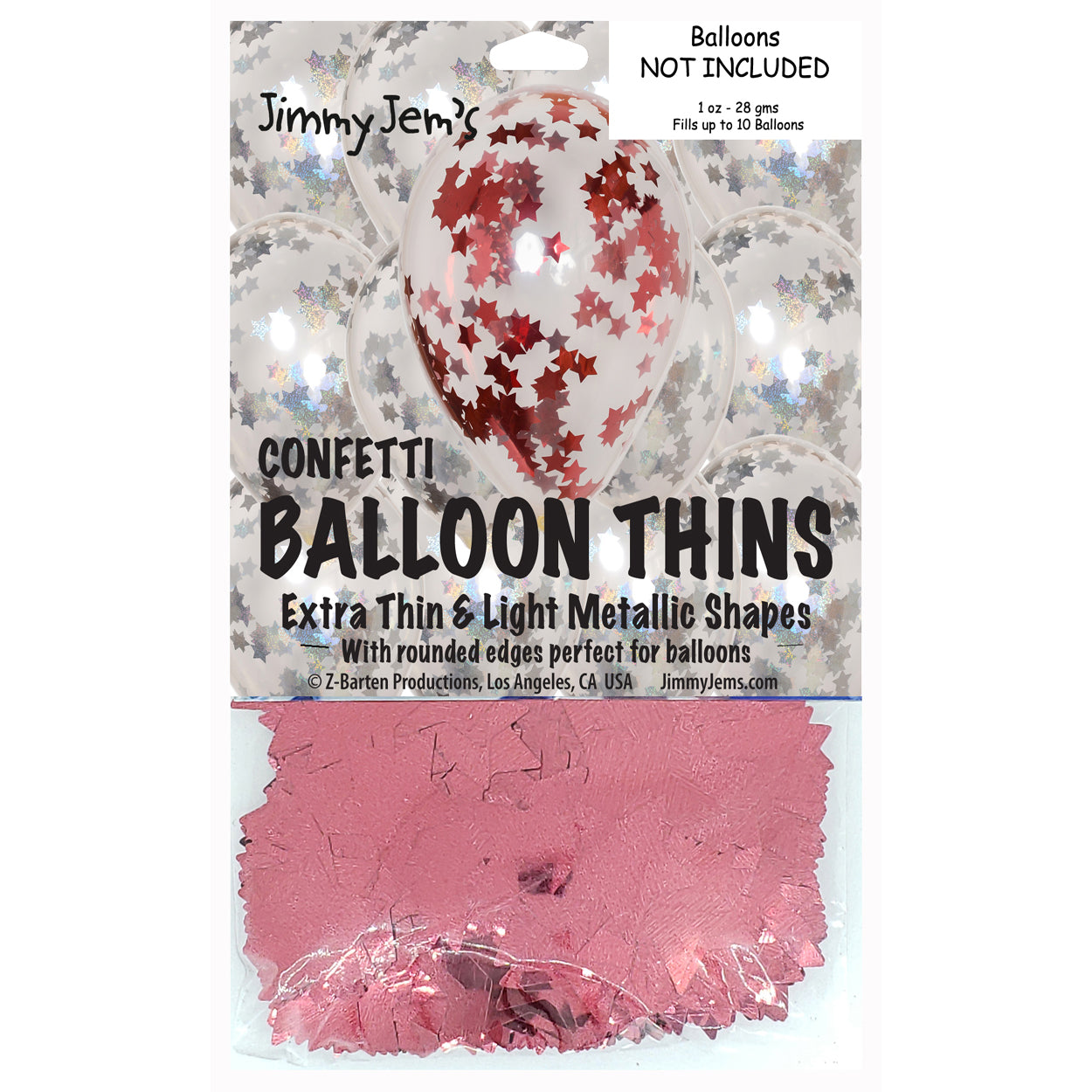 BalloonTHIN Star 1" Silver Prisma & Red Pouch