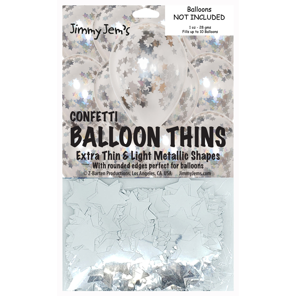 BalloonTHIN Star 1" Silver Prisma & Silver Pouch