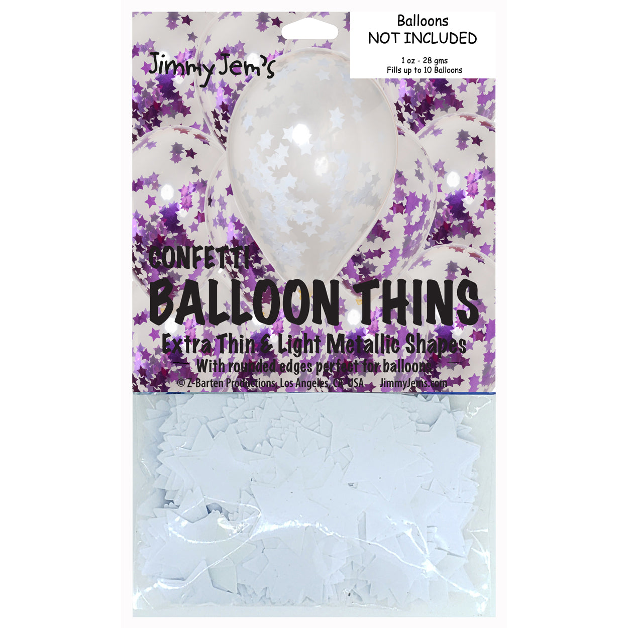 BalloonTHIN Star 1" Purple & White Pouch