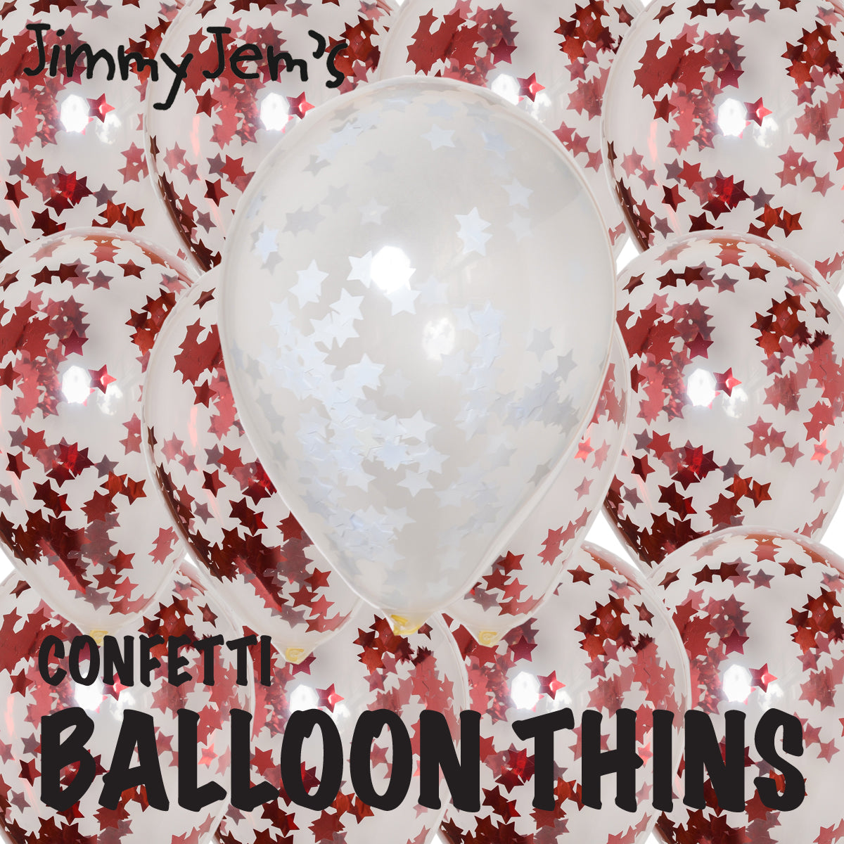 BalloonTHIN Stars 1" in Red & White - Balloon Combo Kits