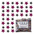 Confetti Star 1/4" Black, Fuchsia