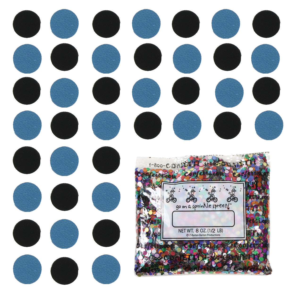 Confetti Circle 1/4" Black, Blue Sky