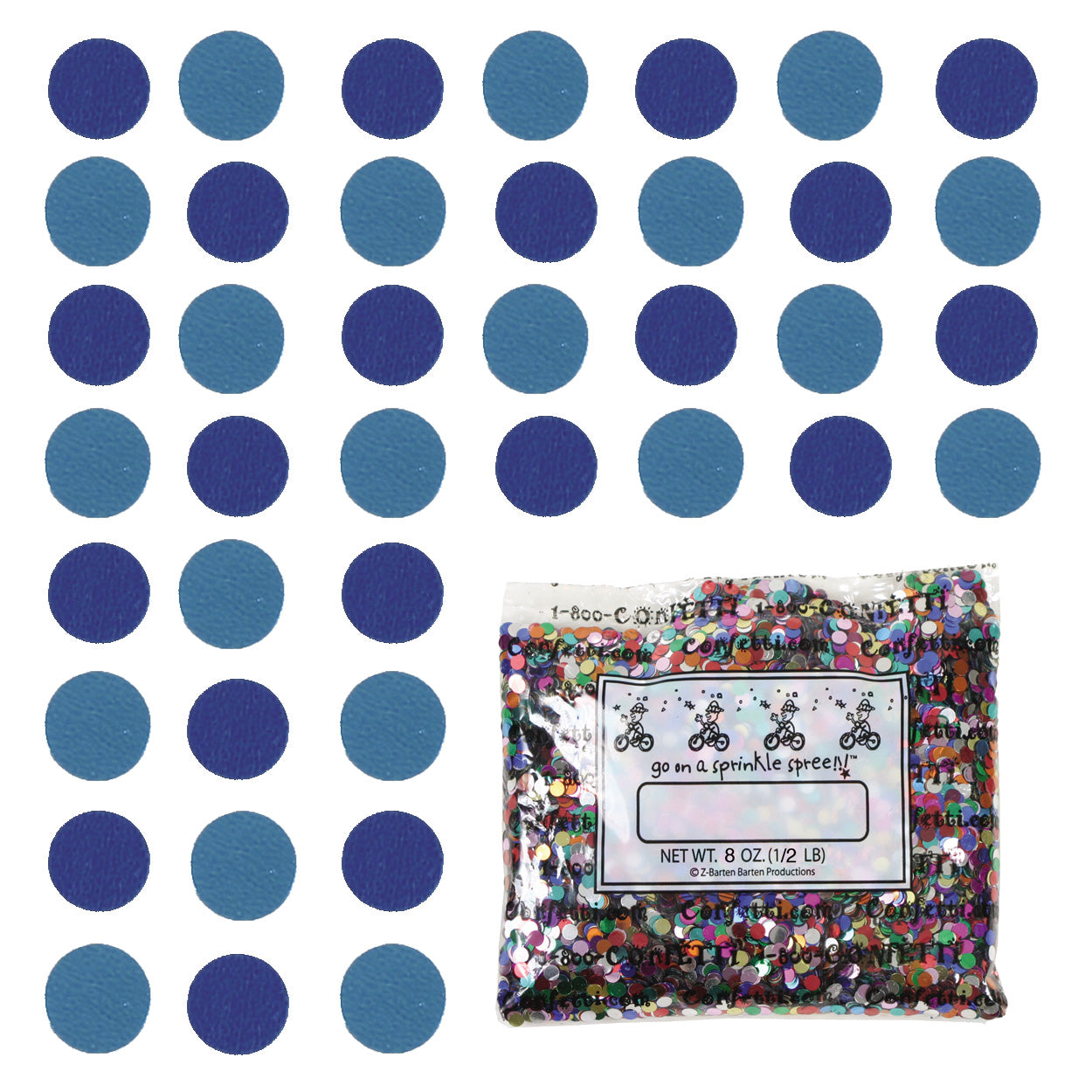 Confetti Circle 1/4" Blue Royal, Blue Sky