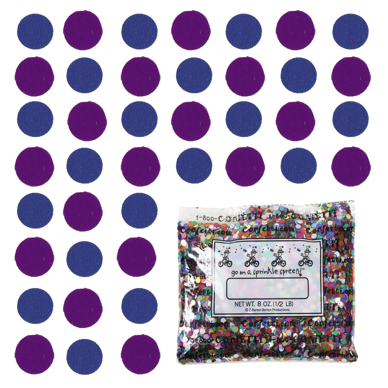 Confetti Circle 1/4" Blue Royal, Purple