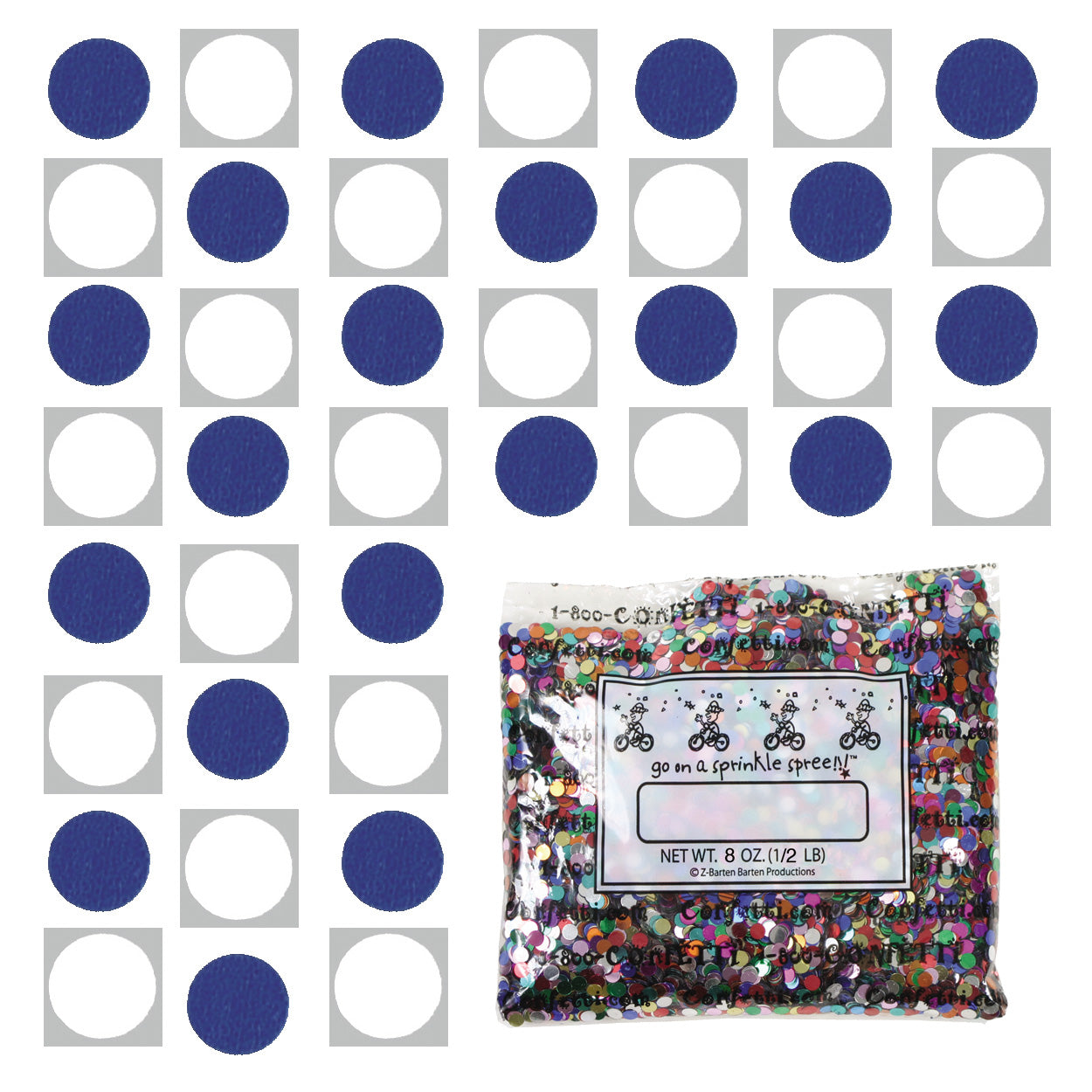 Confetti Circle 1/4" Blue Royal, White