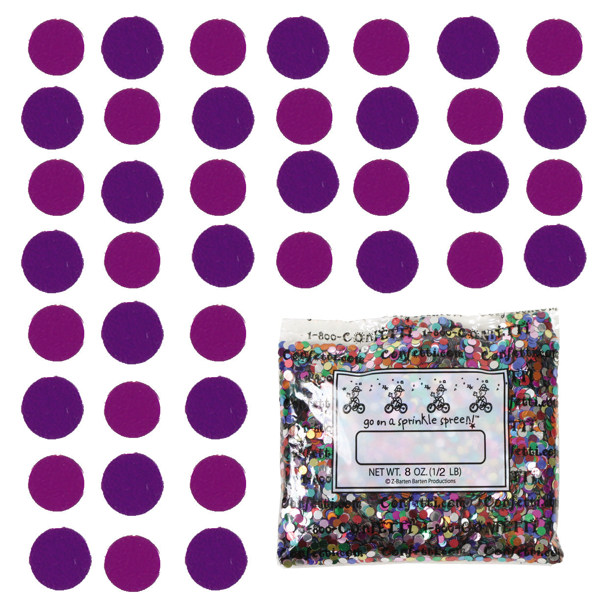 Confetti Circle 1/4" Fuchsia, Purple