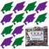 Confetti Grad Cap Green, Purple