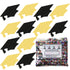 Confetti Grad Cap Black, Yellow