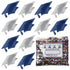 Confetti Grad Cap Blue Navy, Silver