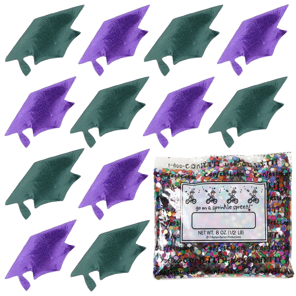 Confetti Grad Cap Green Hunter, Purple