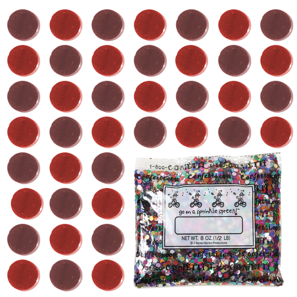 Confetti Circle 1/4" Burgundy, Red